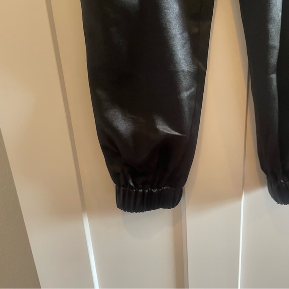 BCBGMaxAzria- SZ S Black Satin Joggers - Picture 3 of 7